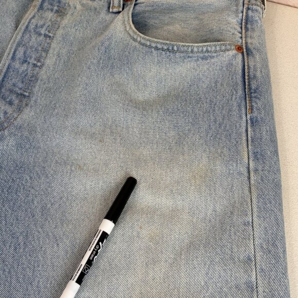 Vintage 90s Levis 501 Button Fly Jeans Men’s 38X30 Red Tab Light Wash Minor Wear - Picture 11 of 13